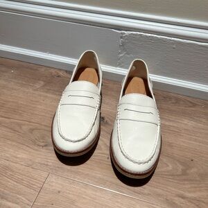 Very lightly used white Sperry loafers